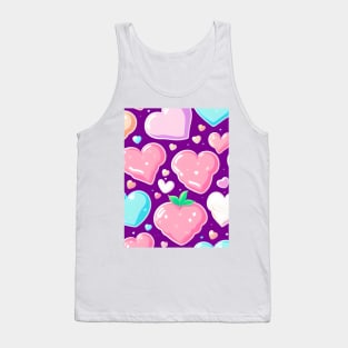 Delicious Strawberry Pastries and Candy Hearts Tank Top